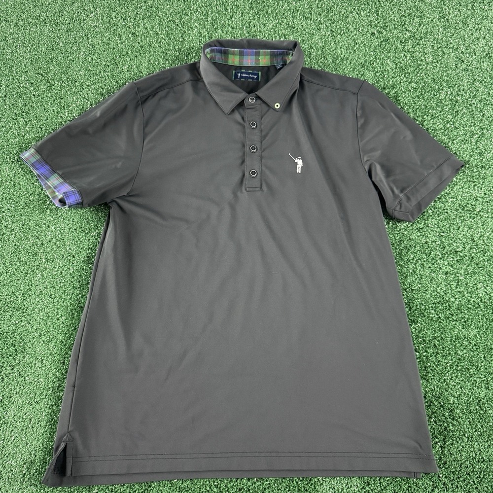 William Murray Men's Short Sleeve Polo Shirt Size Medium Golf Black
